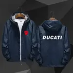 ✨新店特惠✨DUCATI杜卡迪連帽夾剋外套男摩託車機車標誌騎行服開衫風衣外套