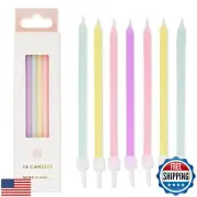 Talking Tables Pack of 16 - Size 10cm Pastel Birthday Candles Make Your Cake