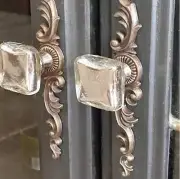 4 SQUARE Drawer Pull Mercury Glass Handle Cabinet Furniture Hardware Door Knob