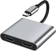 Portable 4 in 1 Type C to Dual HDMI Converter Plug and Play 4 in 1 Mulitport HDMI Adapter