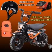 24 VOLT ELECTRIC RIDE ON HELMET GLOVES FREE ROBLOX OR MINECRAFT BACKPACK ORANGE