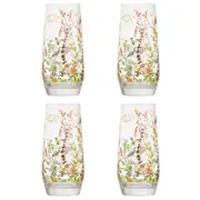 Ashdene Wildflowers Crystal Set of 4 Highball Tumblers