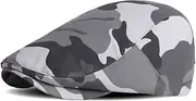 [Fasbys] Military Army Camo Newsboy Flat Cap Hat Men Women Cotton Ivy Gatsby Hunting Summer Hat, Style0165-gw, One Size