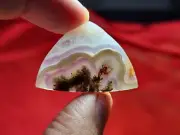 46.90 Ct Moss Agate Mountain view white line 37*26*5 Mm