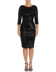 [Anthea Crawford] Claire Sequin Dress in Black