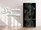 Abstract Texture Artistic Black Soap Fridge Freezer Wrap Side Door Vinyl Decal