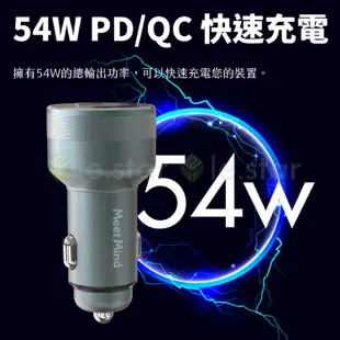 Meet Mind PD/QC 54W 鋁合金電顯車用快充 雙孔輸出 電壓顯示 兼容性高 車充 USB車充 雙接口