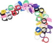UTHCLO 50pcs Adjustable Silicone Lost Ring Holder Necklace Lanyard Kit for Keys Pens Office Supplies Versatile Silicone Ring Adjusters Colors for DIY