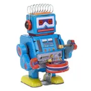 Robot Clockwork Toy Creative Drumming Vintage Robot Tin Toy AC