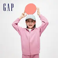 在飛比找momo購物網優惠-【GAP】女童裝 Logo連帽外套 空氣三明治系列-粉色(8