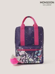 Monsoon Blue Floral Print School Backpack (H96557) | $65