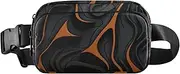 [Amooorous] Futuristic Orange-gold Lines Cute Fanny Pack Waist Bag for Men Women Large Capacity Crossbody Bag Anti Theft Waist Pack with Adjustable Strap for Cycling Hiking Gym, Futuristic orange-gold lines, 1