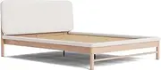 Koala Paddington Queen Bed Frame, Sturdy Tool-Less Assembly Bed Base with Under Bed Storage, Natural Ash/Cliff Dive Luxe Boucle