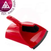 Scoopa Dustpan and Brush Set│Household Cleaning│Soft Bristle│Easy to Use│Red