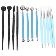 5X(13pcs Polymer Modeling Clay Sculpting Tools, Dotting Pen, Silicone Tips,9066