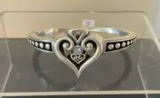 NWT BRIGHTON ALCAZAR HEART GLINT HINGED BLUE CRYSTAL HEART BANGLE BRACELET