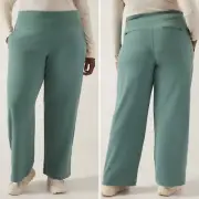 NWT Athleta Venice Wide Leg Pant Plus 1X 18W Deep Ocean Teal Pockets Breathable