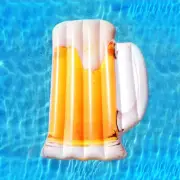 Ginat Inflatable Beer Mug Float Raft Beach Lounger Bed Toy Summer