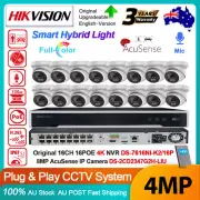 Hikvision 12MP 16CH CCTV Syatem Smart Light ColorVu 4MP Turret IP Camera Mic Kit