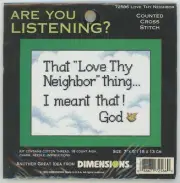 Dimensions Are You Listening Love That Neighbor God Dove Charm Cross Stitch Kit