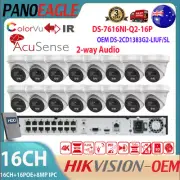 Hikvision 4K 16CH 8MP ColorVu IR IP Camera System Smart Light 16PoE 2 Way Audio