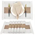 Set of 6 Macrame Placemats Dining Table Place Mat Kitchen Heat Resistant Pad