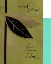 Happy Birthday Son From Us Proud of You Nature & 3D LeavesTheme Hallmark Card
