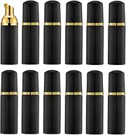 IRON BILL 2 Oz Empty Foam Pump Bottle (12PCS) Travel Foaming Soap Dispenser for Hand Soap, Lash Shampoo Cleanser(Black&Gold Pump&Black Cap)