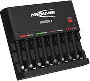 ANSMANN Powerline 8 Battery Charger for Charging and Discharging 8X AA/AAA NiMH Batteries - 8-Way Battery Charger with Single Slot Monitoring, Automatic Shut-Off, Trickle Charging