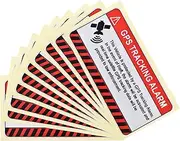 10 Pcs GPS Tracking Sticker, Car Alarm Sticker, Self Adhesive Anti-Theft Car Decals with GPS Tracking Warning Sign, 2 x 4 Inch