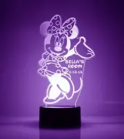 Minnie Mouse Personalized FREE LED Night Light Lamp with Remote Control Light