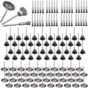 Rocaris Wire Buffing Wheel Brush Set, Wire Brush Set 1/8" Shank for Rotary Tools Accessories Polish Clean Tools, 120 Pack