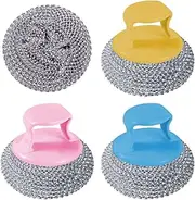 Kitchen Scrubber,Dishes Scrub Brush Cleaning Ball - Short Handle Scouring Brush, Stain Remover Cleaning Tools for Cookware Washing