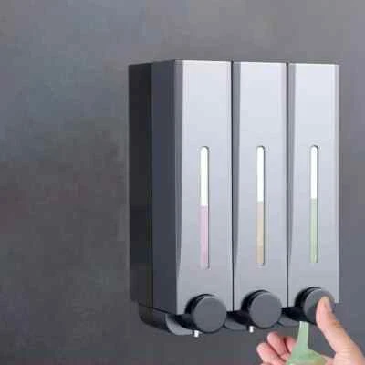 3Pcs Kitchen Bathroom Wall Soap Dispenser Pump Mount Shampoo Liquid Dispenser