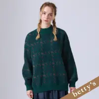 在飛比找momo購物網優惠-【betty’s 貝蒂思】印花高領長版毛衣(綠色)