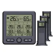 TS-6210 1-to-3 Wireless Weather Station Indoor Outdoor Temperature and Humidity Sensor Digital Display Thermometer Hygro