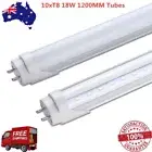 10x LED LIGHT TUBE T8 1.2M 18W 6500K CLEAR FROST FLUORESCENT WHITE BULB 120CM AU