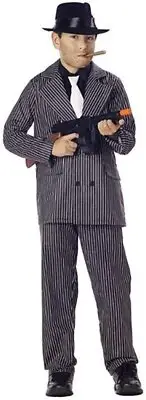 Boys Mafia Gangster Pinstriped Child Mob Boss Zoot Suit Costume