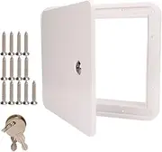 Square Power Cord Cable Hatch, Electrical Access Door for RV Boat, 180 Degrees Opening, Design, Made of Sturdy ABS and Stainless Steel