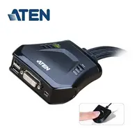 在飛比找PChome24h購物優惠-ATEN 2埠 USB DVI KVM 多電腦切換器