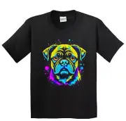 Pug Psychedelic Dog Art T-Shirt - Pug Owner Gift - Kids Pug Shirt