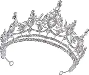 VINTORKY Crown Hair Accessory Prom Bride to Be Bachelorette Party Decorations Robe Outfit Gown Bridesmaids Birthday Tiara Bridal Shower Banner Bachelorette Party Supplies Silver Rhinestone