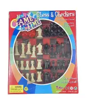 IT’S GAME TIME Chess and Checkers Game Set Funtastic item # 3301 Box Is Worn