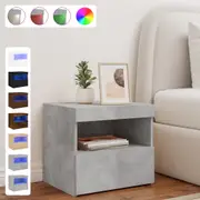 Bedside Cabinet with LED Lights Side End Telephone Table Nightstand vidaXL