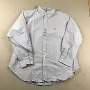 Polo Ralph Lauren Shirt Mens 17.5 34/35 Blue Classic Button Up Long Sleeve NWT
