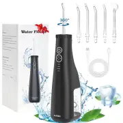Water Flosser Portable Cordless Oral Irrigator , 4 Modes 5 Tips Rechargeable IPX