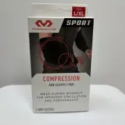 McDavid Sport Compression Arm Sleeves 2 Pack 2 Pair Black Sz L/XL NEW