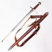 English Crusader Knight Straight Sword Carbon Steel Battle Ready War Medieval