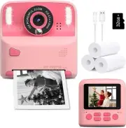 Kids Instant Print Camera Zero Ink Print Photo 2.4 inch Screen with 32GB Card
