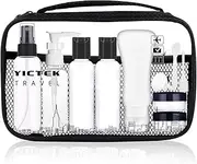 Travel Bottles Containers, TSA Approved Travel Size Toiletry Bottles Set with Toiletry Bag with Leak-Proof Travel Accessories for Liquids,Carry-On Luggage for Women/Men Clear+2oz